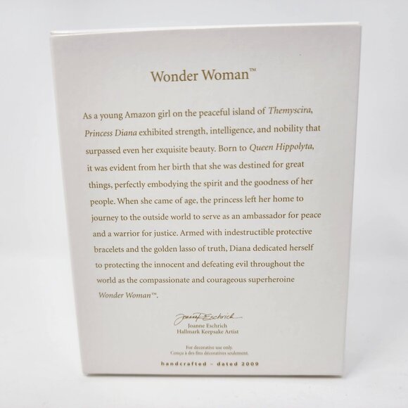 New Vtg 2009 Hallmark Keepsake Wonder Woman Christmas Tree Ornament DC Comics - Picture 3 of 11